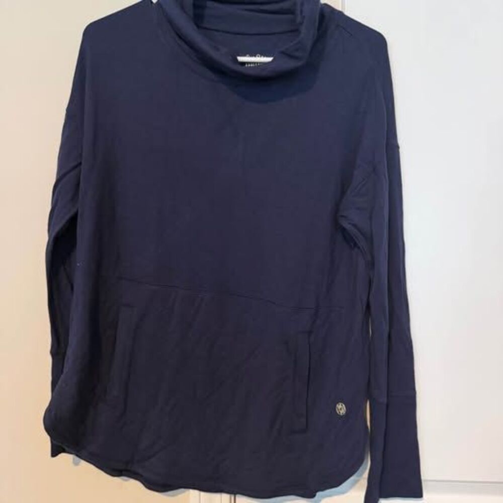 Lilly Pulitzer Luxletic Makaylie Pullover True Navy Blue Size Medium M